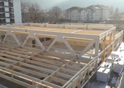 Reconstruction en bois gymnase des EWUES Cluses Haute Savoie Vallée de l'Arves